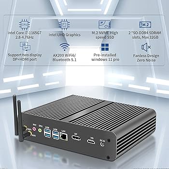 Amazon.co.jp: ミニ PC Core i7-1165G7 Windows 11 Pro、小型pc
